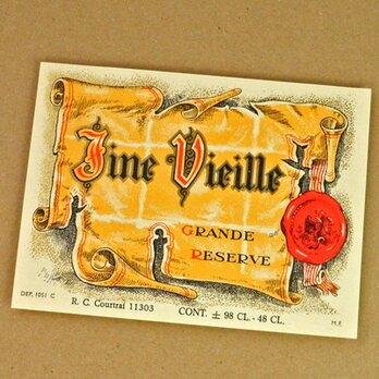 1枚/ Vintage ラベル Vol. 12（ Fine Vieille Grand Reserve）DA-LA012の画像