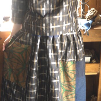 大島紬着物からセットアップの画像
