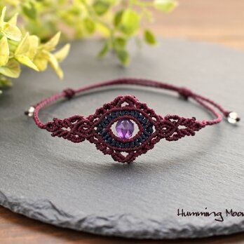 amethyst　eye　anklet ／ ボルドー×ダークネイビーの画像