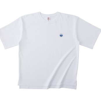 メンズオーバーTシャツ【ホワイト】 WED HYM 刺繍ワッペン付きの画像