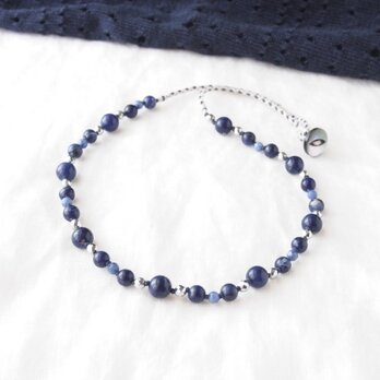 Navy×Silver Necklaceの画像