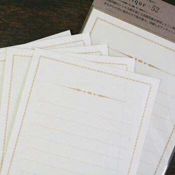 装飾罫線Mini Stationery Paper all Antique-52- キャメルの画像