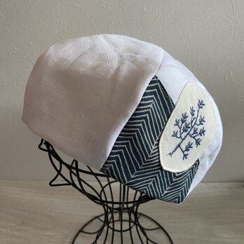 TOPI 白いリネンのベレー帽（58〜60）の画像