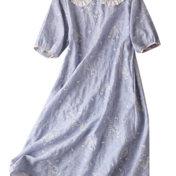 【NEW】★刺繍コットンリネンのドレス /ロングスカート 綿麻 ベージュの画像