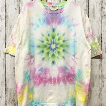 タイダイ染め　ビッグシルエット Tシャツ　Mサイズ　曼荼羅　カラフル　Hippies Dye HD14-40の画像