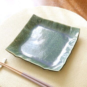 [SALE]織部釉の四角平皿の画像