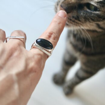 [指で育てるペット]ring オニキス×silverの画像
