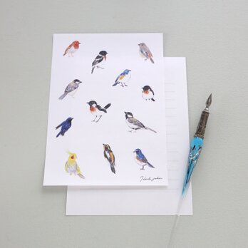便箋15枚セット 小鳥の画像