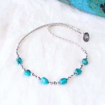 Blue×Silver Shine Short Necklaceの画像
