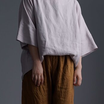 【wafu】Oversized Linen T-shirt リネンビッグT チュニック/灰桜(はいざくら) t041f-hzk1の画像