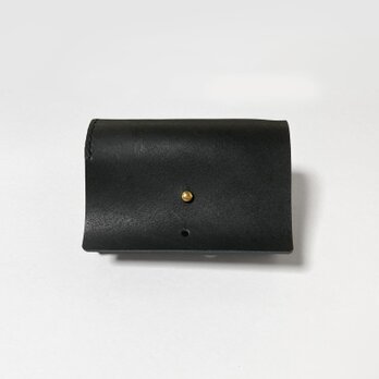 牛革の小さなお財布（ブラック×ゴールド）の画像