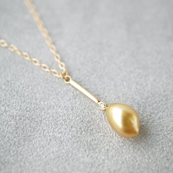 Southsea pearl (golden) necklace/bar/diaの画像