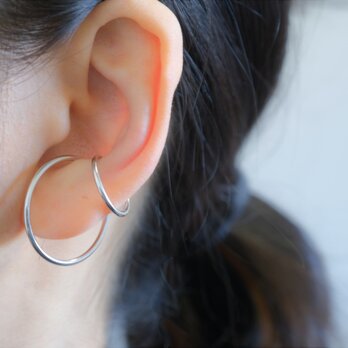 Tvöfalt ear cuff：２連デザイン　シルバーイヤーカフ silver925の画像