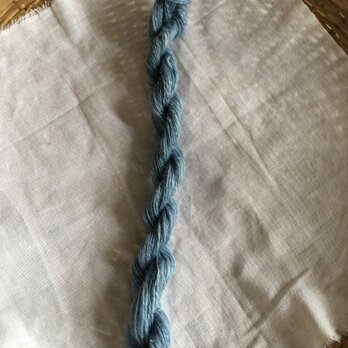 手紡ぎ糸 藍染ロムニー羊Eの画像