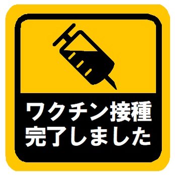 ワクチン接種完了しました カー マグネットステッカーの画像