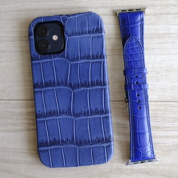 スマホケース　iPhone ケース　フランス産高級革　アリゲーターワニ革　上品の画像
