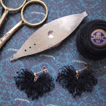 タティングレース 14kgf  sagaribana (noir × black beads) 受注制作の画像