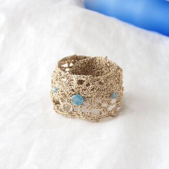 Crochet Gold Bracelet（Aquamarine）の画像
