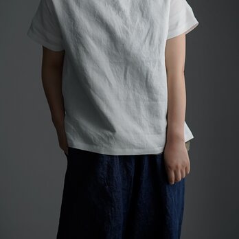 【wafu】Linen T-shirt ドロップショルダー Tシャツ/白色 t001l-wht1の画像