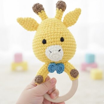 おもちゃ キリン ガラガラ ラトル 0歳 男の子 女の子 編みぐるみ 出産祝い