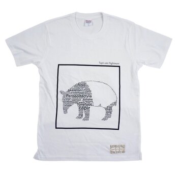 【Tシャツ】 バク 英字 × アニマル 動物 ホワイト メンズ レディースの画像