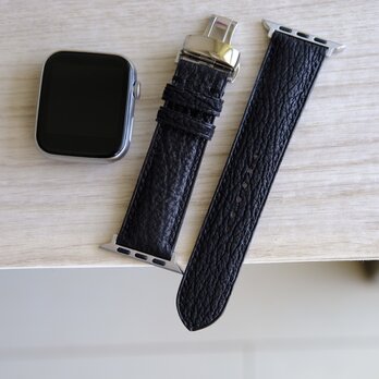 高級革使用 サメ革　シャークスキン　Applewatchベルト　腕時計 バンド　本革　の画像