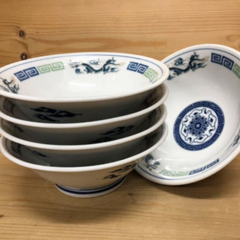 【新品】美濃焼製 染付竜雷紋図拉麺鉢 5個組/1個のサイズ/直径/約19.6cm×高さ/約7.2cmの画像