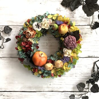 【セール中】カボチャとリンゴのハロウィンリース