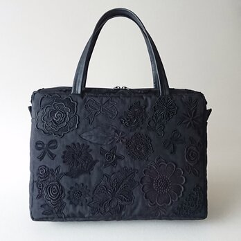 black motif lace bag