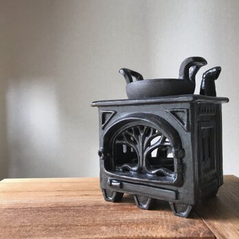 薪ストーブ型茶香炉オブジェ/ クラシックブラックの画像