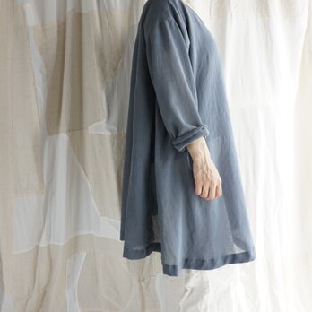 ○SALE○cottongauze longtops  （kusumi blue）の画像