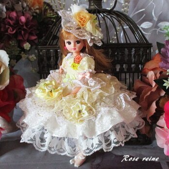 シャーベットオレンジの妖精 ロリータロマンス プリンセスドレス 豪華4点セットの画像