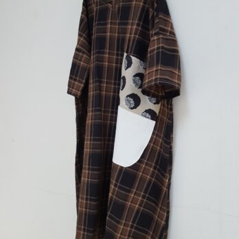 秋色チェックワンピース