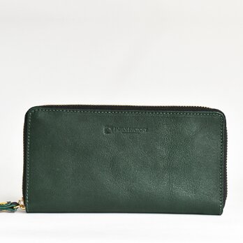 日輪レザー アマゾン 長財布 スキミング防止付き 日本製 本革 名入れ 金具付き持ち手 JAW021の画像