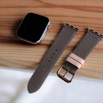 高級革使用　アップルウォッチバンド　腕時計　ベルト　フランス産エプソンレザーの画像