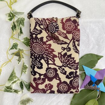 着物リメイク　紅型　スマホポーチ　ハンドメイド