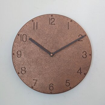 古塗装のモルタル掛け時計（メタリックコッパー）の画像