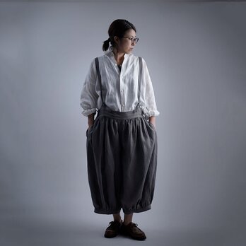 【wafu】Linen Pants サロペット アラジンパンツ /鈍色(にびいろ) b003d-nib1の画像