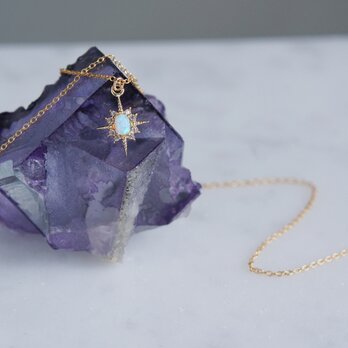 【14KGF】Opal Crystal Star CZ Necklaceの画像