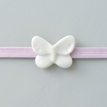 白磁の帯留・モンシロチョウ