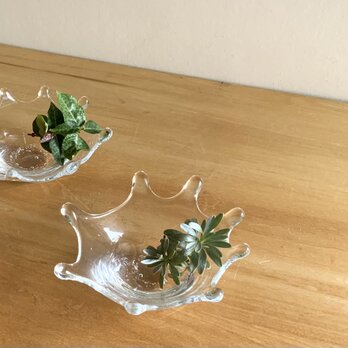 クラウン皿　小　透明クリア　右