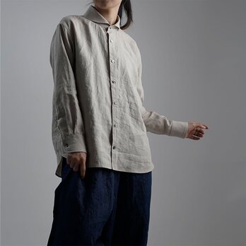 【wafu】Linen Shirt ショールカラー シャツ /亜麻ナチュラル t036b-amn1の画像