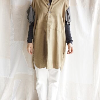 ○20％off●チェコ1960'sgrandpa shirt remake tops  （karashi beige）の画像