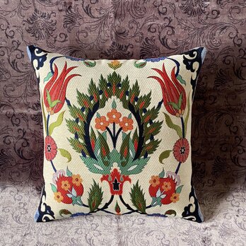 トルコテキスタイルクッションカバー 43×41cm Turkish Textile Cushion Cover txt0021の画像