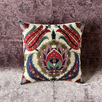 トルコテキスタイルクッションカバー 43×41cm Turkish Textile Cushion Cover txt0024の画像