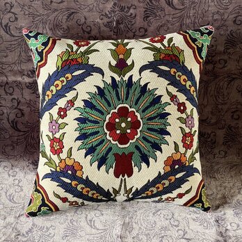 トルコテキスタイルクッションカバー 43×41cm Turkish Textile Cushion Cover txt0028の画像