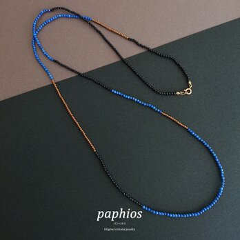 【謝恩価格】 Lapis＆onyx necklace / bronze mixの画像