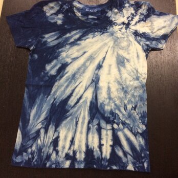天然藍染半袖Tシャツ ひねり染め (S〜４L)の画像