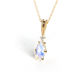 K18 ブルームーンストーン＆ダイヤモンド ネックレス ~Ello Luculia~ 6月誕生石の画像