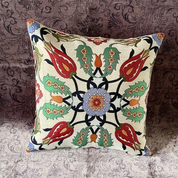 トルコテキスタイルクッションカバー 43×41cm Turkish Textile Cushion Cover txt0039の画像